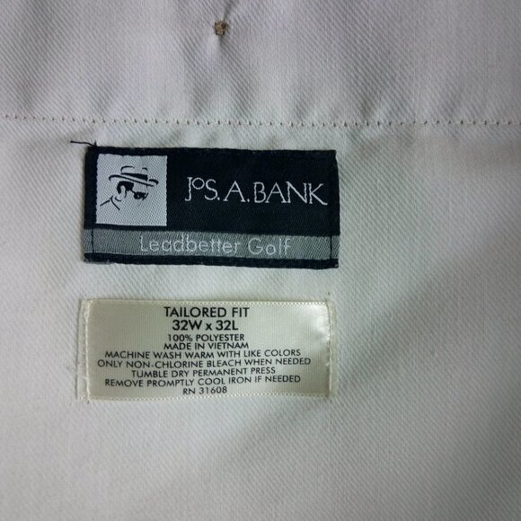 Jos A Bank Leadbetter Golf Tailored Fit Expandable Waist Tan Dress Pants 32x32FF - Picture 9 of 11